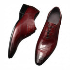 Pointed Croc Oxford Shoes Unique Groom Wedding Dress Shoes Menyes