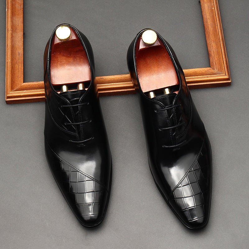 Pointed Croc Oxford Shoes Unique Groom Wedding Dress Shoes Menyes