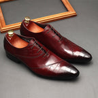 Pointed Croc Oxford Shoes Unique Groom Wedding Dress Shoes Menyes