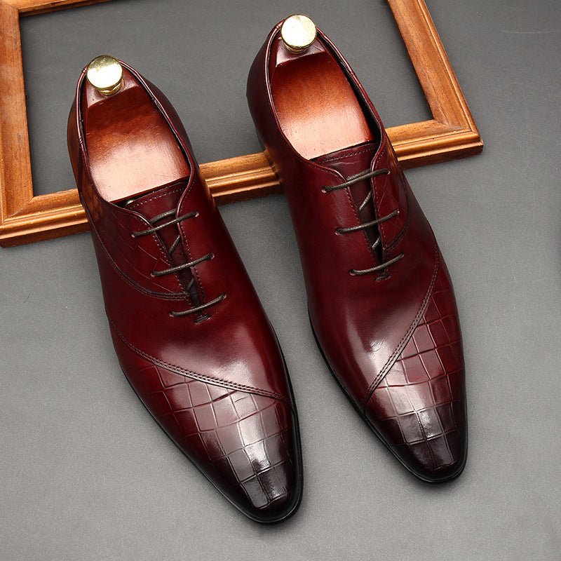 Pointed Croc Oxford Shoes Unique Groom Wedding Dress Shoes Menyes