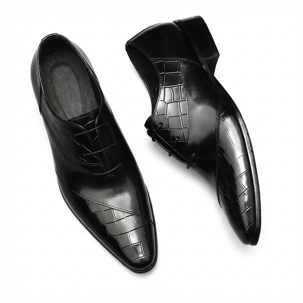 Pointed Croc Oxford Shoes Unique Groom Wedding Dress Shoes Menyes