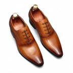 Pointed Toe Oxford Shoes Elegant Groom Wedding Dress Shoes Menyes