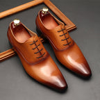 Pointed Toe Oxford Shoes Elegant Groom Wedding Dress Shoes Menyes