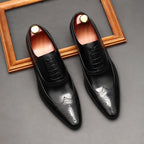 Pointed Toe Wingtip Brogue Oxford Shoes Groom Wedding Dress Shoes Menyes
