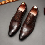 Pointed Toe Wingtip Brogue Oxford Shoes Groom Wedding Dress Shoes Menyes