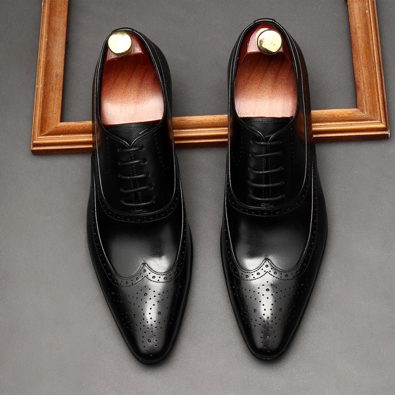 Pointed Toe Wingtip Brogue Oxford Shoes Groom Wedding Dress Shoes Menyes