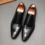Pointed Toe Wingtip Brogue Oxford Shoes Groom Wedding Dress Shoes Menyes