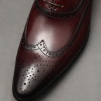 Pointed Toe Wingtip Brogue Oxford Shoes Groom Wedding Dress Shoes Menyes