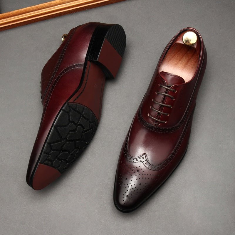 Pointed Toe Wingtip Brogue Oxford Shoes Groom Wedding Dress Shoes Menyes