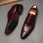 Pointed Toe Wingtip Brogue Oxford Shoes Groom Wedding Dress Shoes Menyes