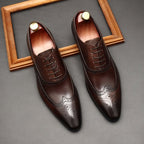 Pointed Toe Wingtip Brogue Oxford Shoes Groom Wedding Dress Shoes Menyes