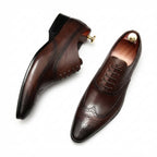 Pointed Toe Wingtip Brogue Oxford Shoes Groom Wedding Dress Shoes Menyes