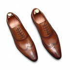 Pointed Toe Wingtip Brogue Oxford Shoes Groom Wedding Dress Shoes Menyes