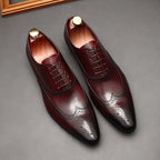 Pointed Toe Wingtip Brogue Oxford Shoes Groom Wedding Dress Shoes Menyes