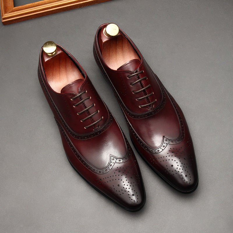 Pointed Toe Wingtip Brogue Oxford Shoes Groom Wedding Dress Shoes Menyes