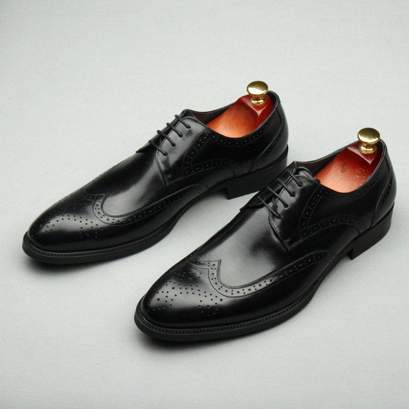 Pointed Wingtip Brogue Oxfords: Fashion Ceremony Men's Dress Shoesyes