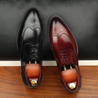 Pointed Wingtip Brogue Oxfords: Fashion Ceremony Men's Dress Shoesyes