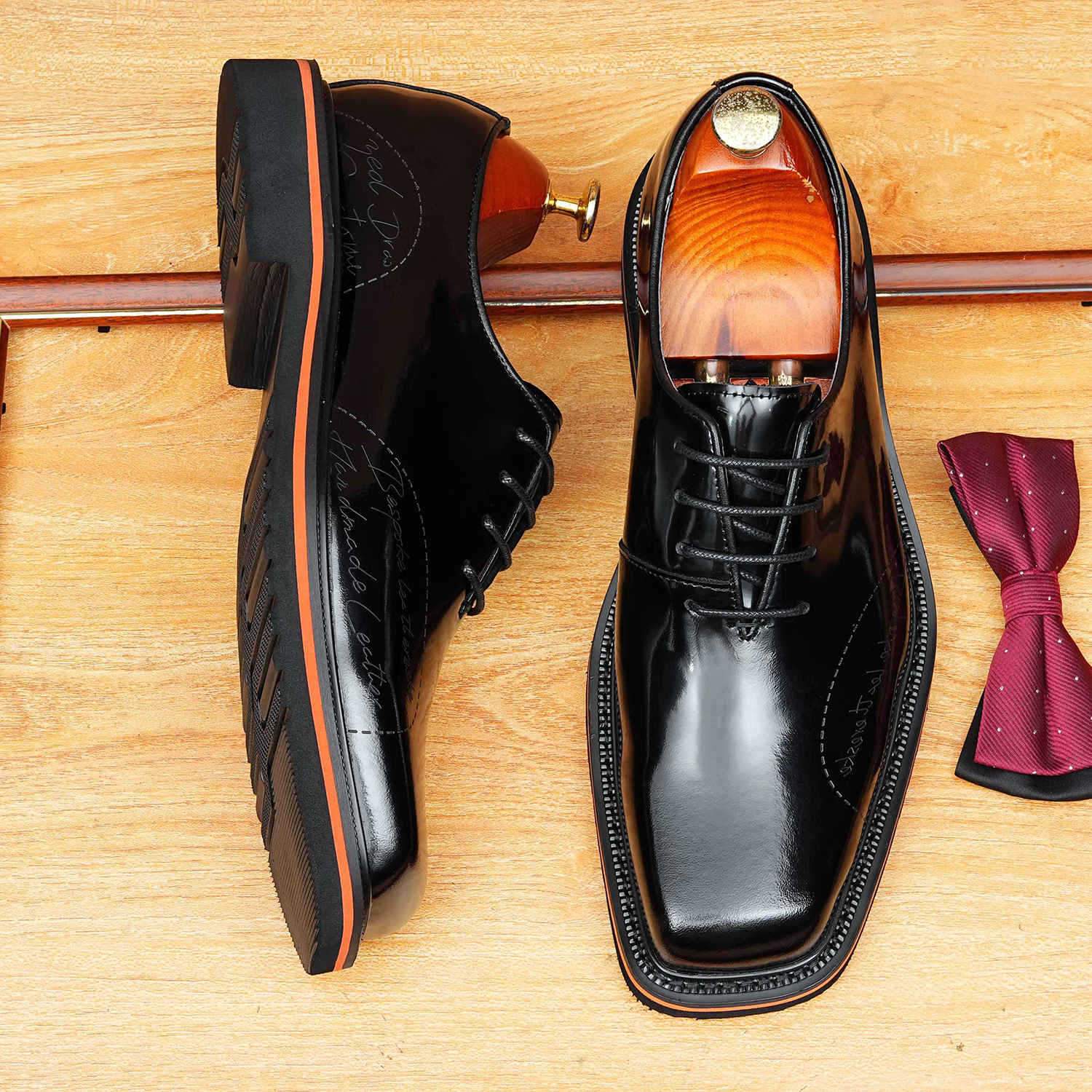 Polished Oxford Shoes Contrast Edge Modern Wedding Dress Shoes Menyes