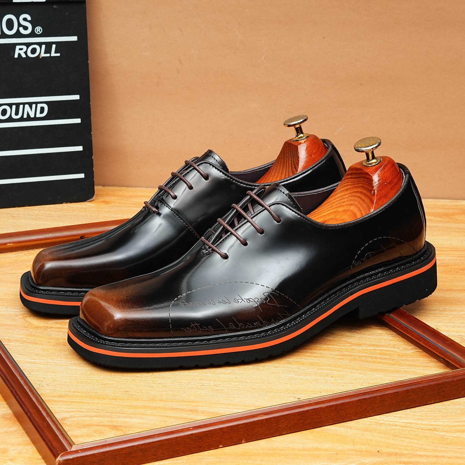 Polished Oxford Shoes Contrast Edge Modern Wedding Dress Shoes Menyes