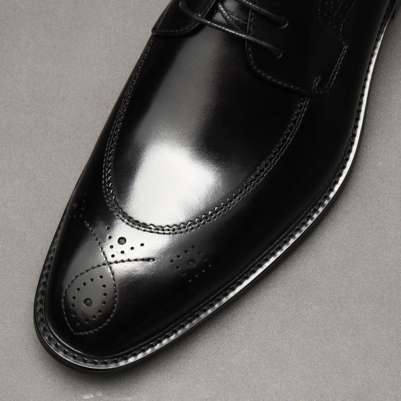 Premium Perforated Derby Shoes: Elegant Business Formal Dress Shoesyes