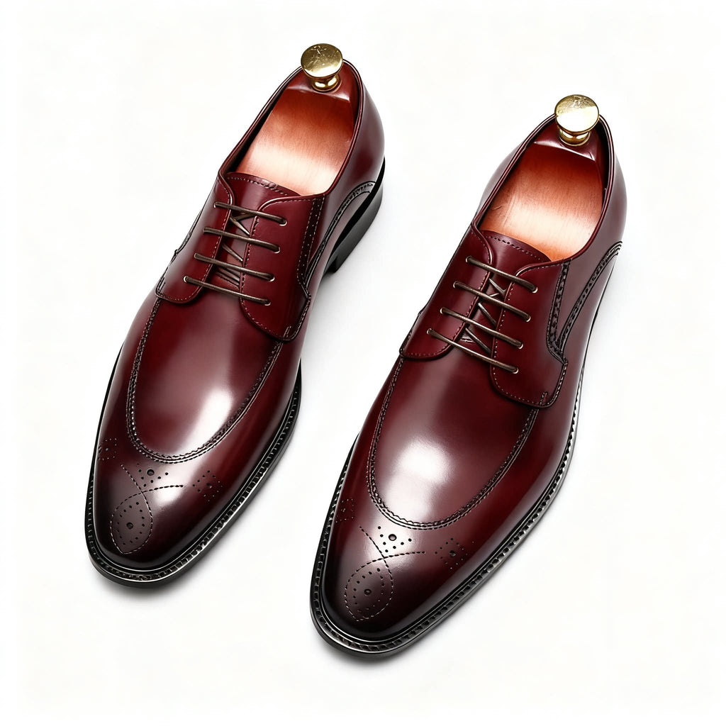 Premium Perforated Derby Shoes: Elegant Business Formal Dress Shoesyes