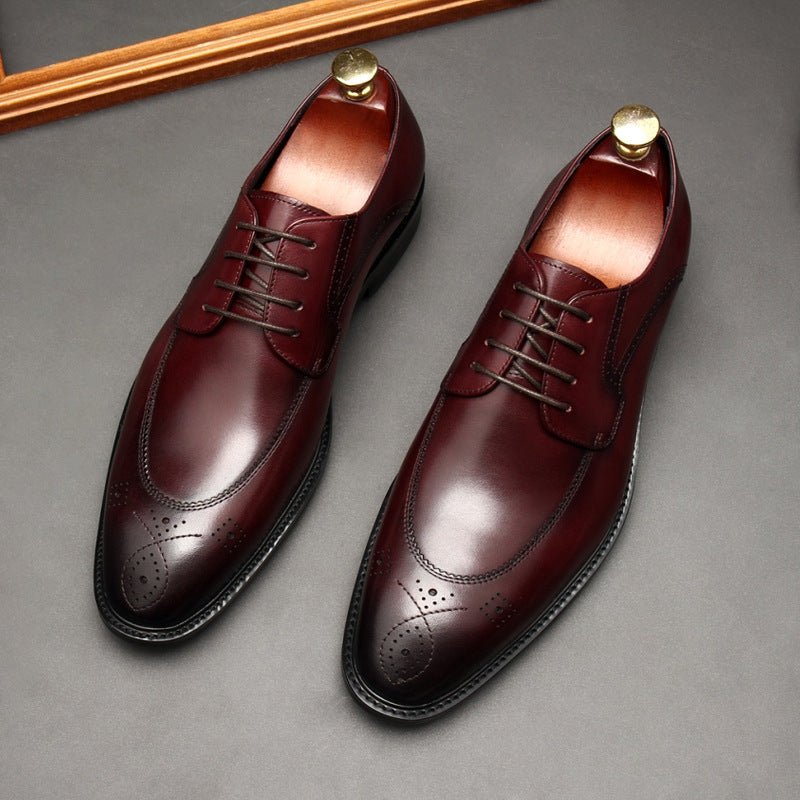 Premium Perforated Derby Shoes: Elegant Business Formal Dress Shoesyes