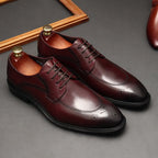 Premium Perforated Derby Shoes: Elegant Business Formal Dress Shoesyes