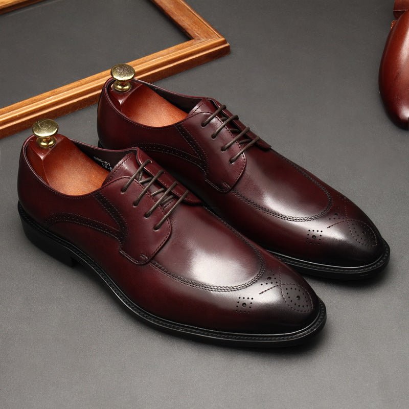 Premium Perforated Derby Shoes: Elegant Business Formal Dress Shoesyes
