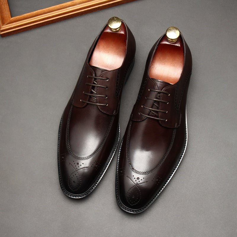 Premium Perforated Derby Shoes: Elegant Business Formal Dress Shoesyes