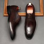 Premium Perforated Derby Shoes: Elegant Business Formal Dress Shoesyes