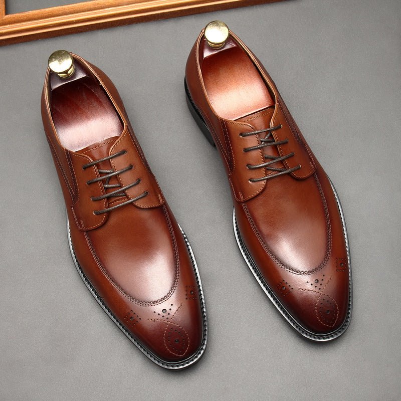 Premium Perforated Derby Shoes: Elegant Business Formal Dress Shoesyes