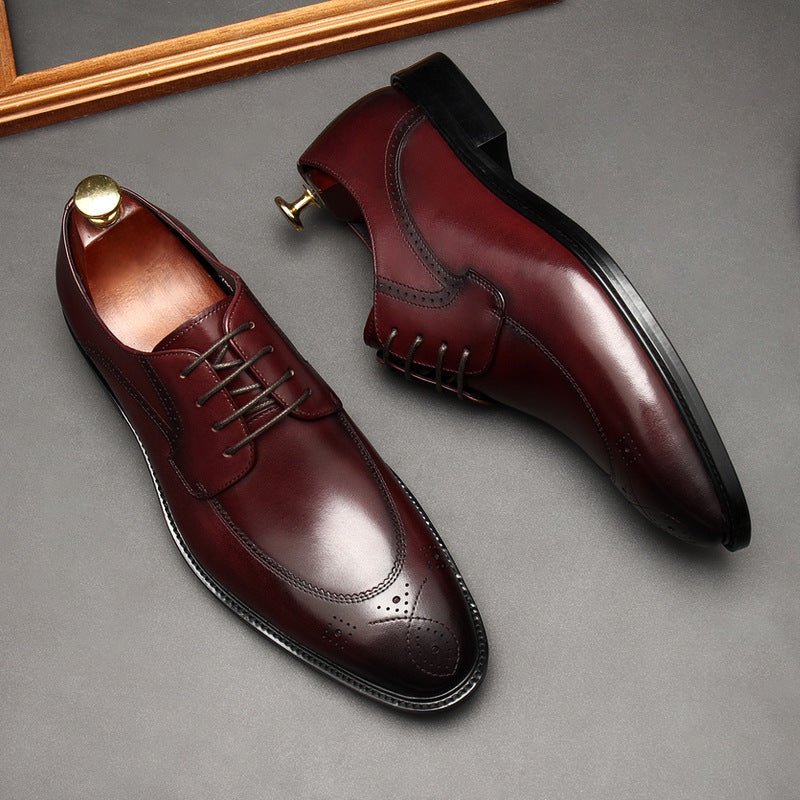Premium Perforated Derby Shoes: Elegant Business Formal Dress Shoesyes