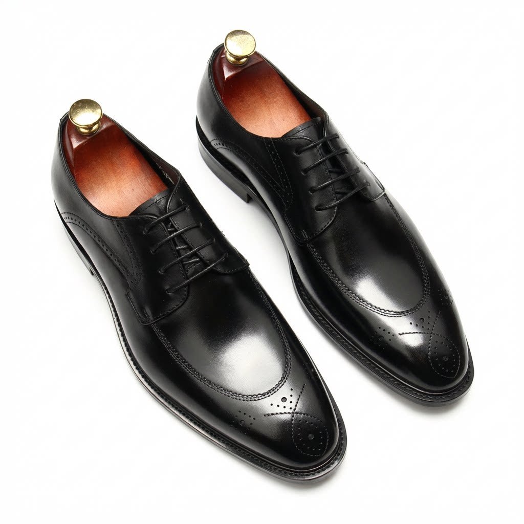 Premium Perforated Derby Shoes: Elegant Business Formal Dress Shoesyes