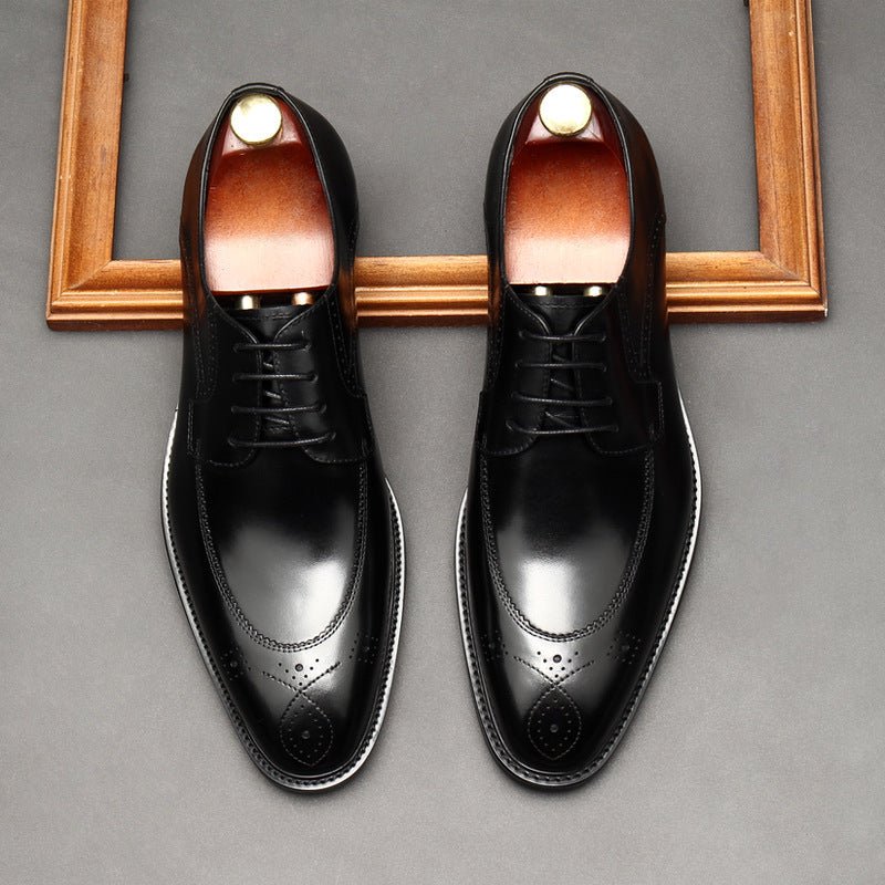 Premium Perforated Derby Shoes: Elegant Business Formal Dress Shoesyes