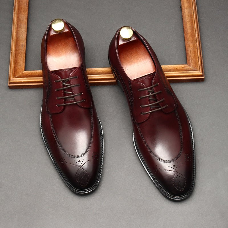 Premium Perforated Derby Shoes: Elegant Business Formal Dress Shoesyes