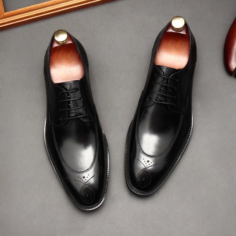 Premium Perforated Derby Shoes: Elegant Business Formal Dress Shoesyes