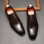 Premium Perforated Derby Shoes: Elegant Business Formal Dress Shoesyes