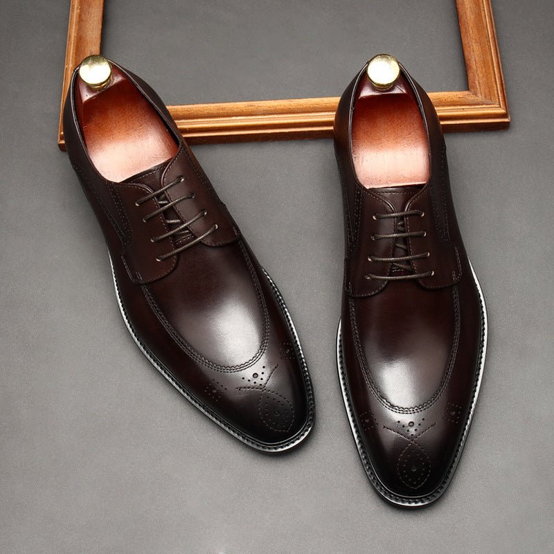 Premium Perforated Derby Shoes: Elegant Business Formal Dress Shoesyes