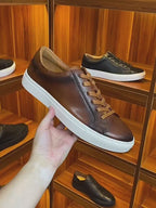 Men's Premium Gradient Patina Leather Sneakers