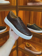 Men's Premium Pebbled Leather GAT Chunky Sneakers