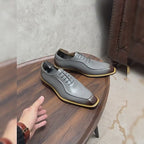 Men's Italian Chisel Apron Toe Leather Oxford Shoes