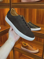 Men's Streamlined Suede Low-Top Sneakers