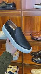 Men's Premium Pebbled Leather Slip-On Loafers