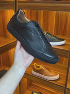 Men's Premium Seamless Patina Leather Sneakers
