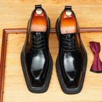 Mens Fashion Derby Shoes: Square Toe Dress Shoes for Party & Club25887