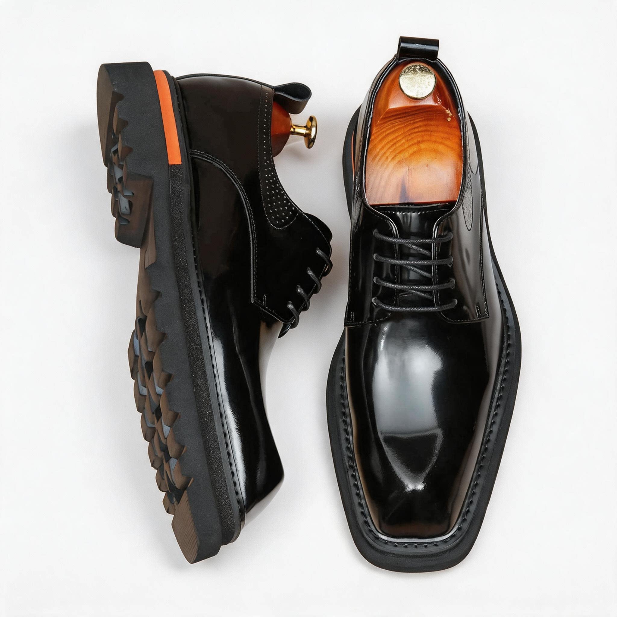 Mens Fashion Derby Shoes: Square Toe Dress Shoes for Party & Club25887