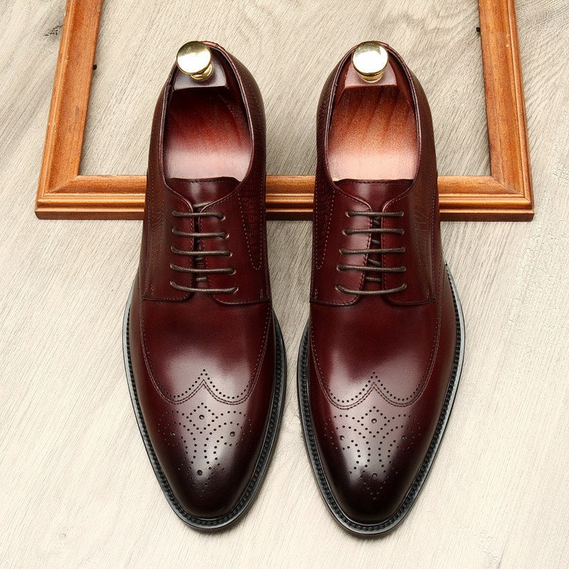 Ribbed Texture Men's Derby: Stylish Banquet Formal Dress Shoesyes