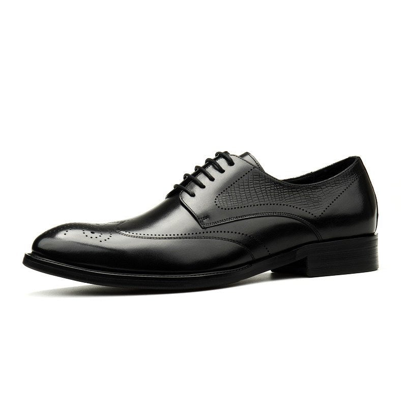 Ribbed Texture Men's Derby: Stylish Banquet Formal Dress Shoesyes