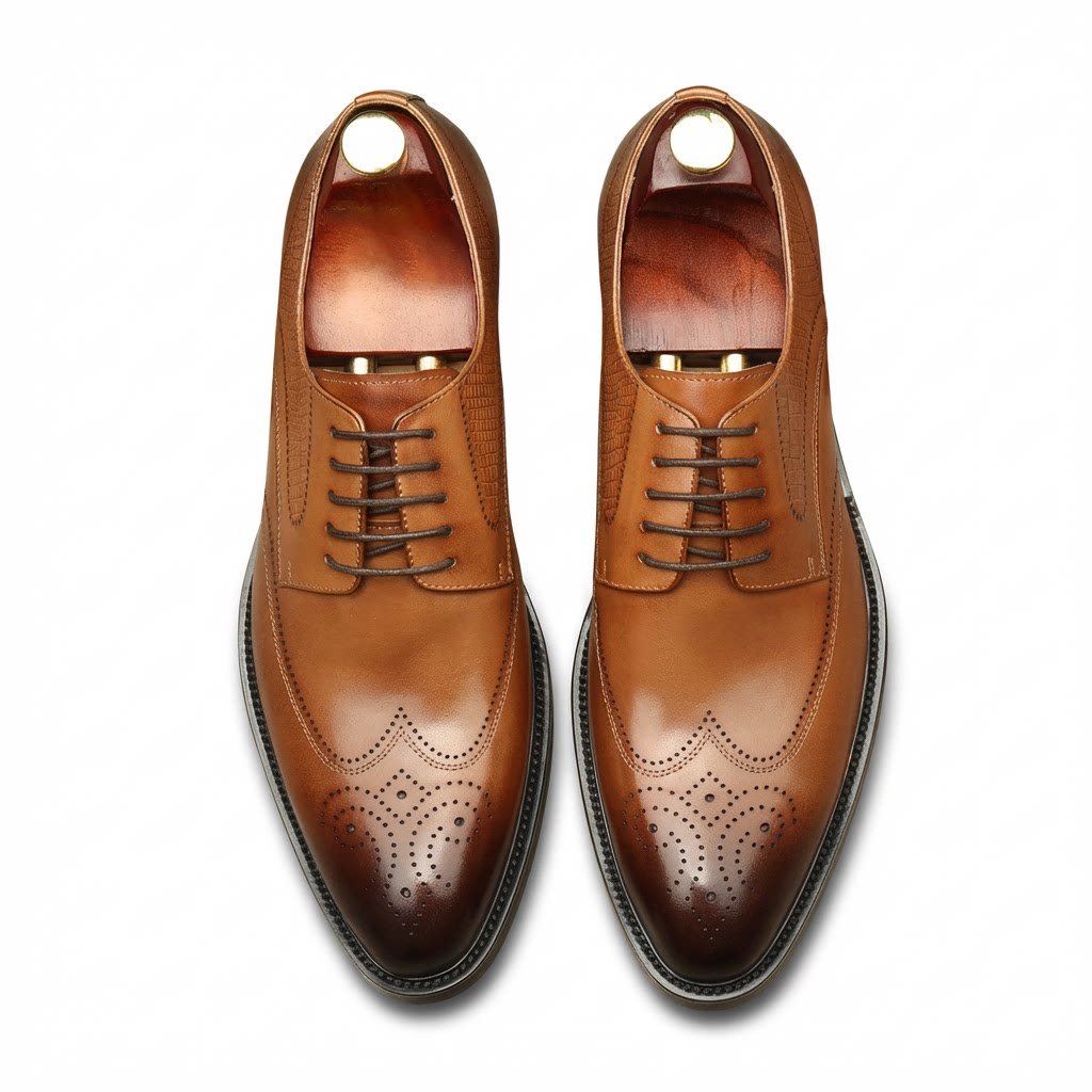 Ribbed Texture Men's Derby: Stylish Banquet Formal Dress Shoesyes