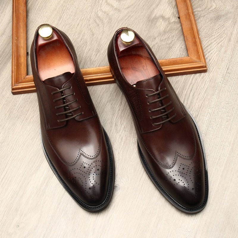 Ribbed Texture Men's Derby: Stylish Banquet Formal Dress Shoesyes